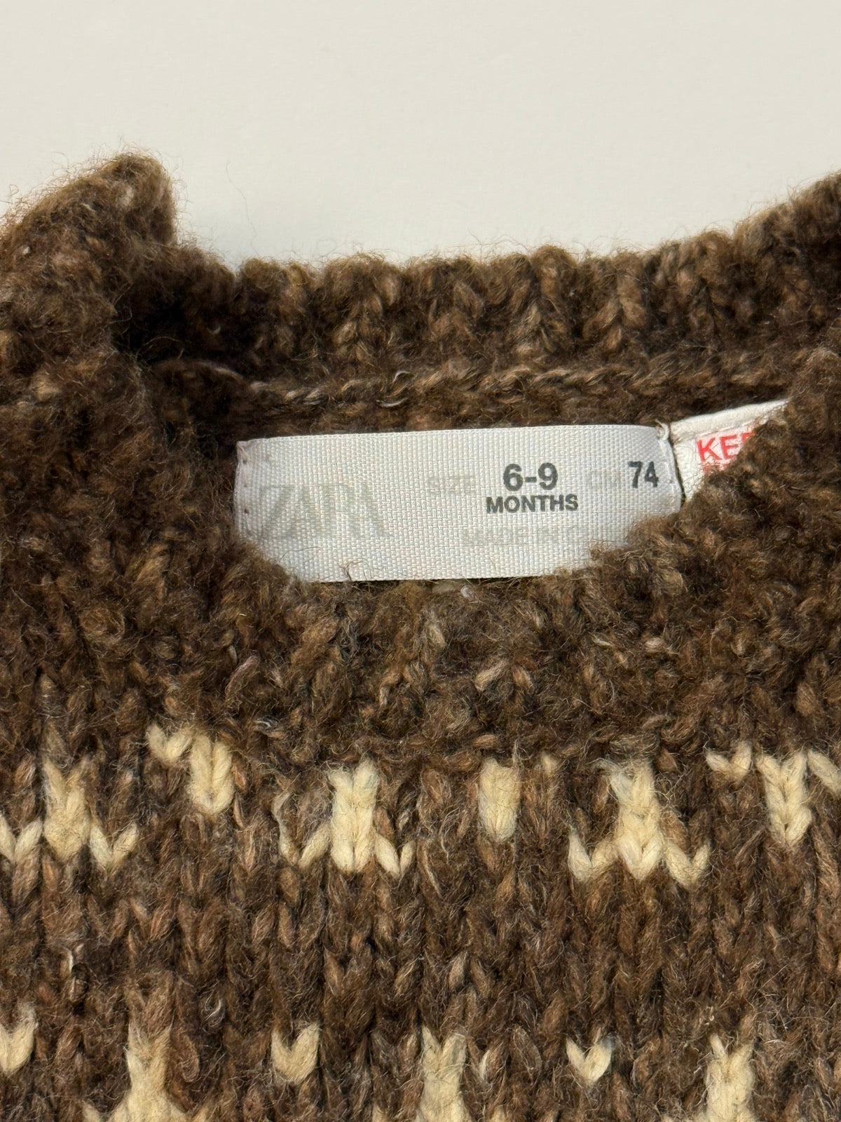 Zara Fair Isle Knit Sweater 6-9M