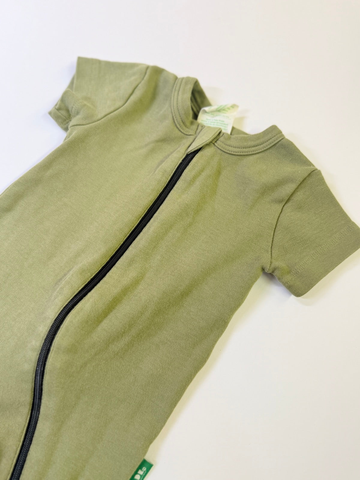 Parade Organic Green Zip Romper 3-6m