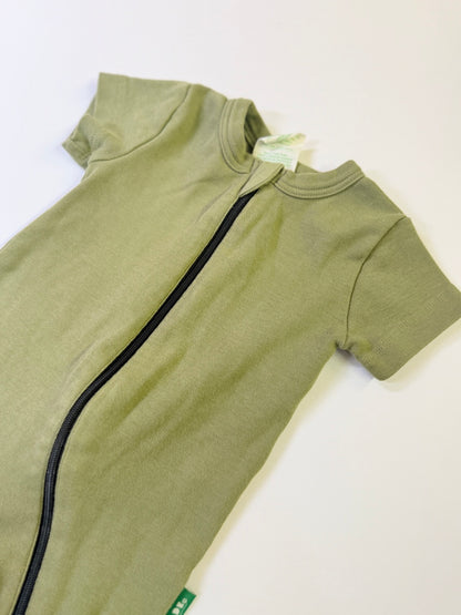 Parade Organic Green Zip Romper 3-6m
