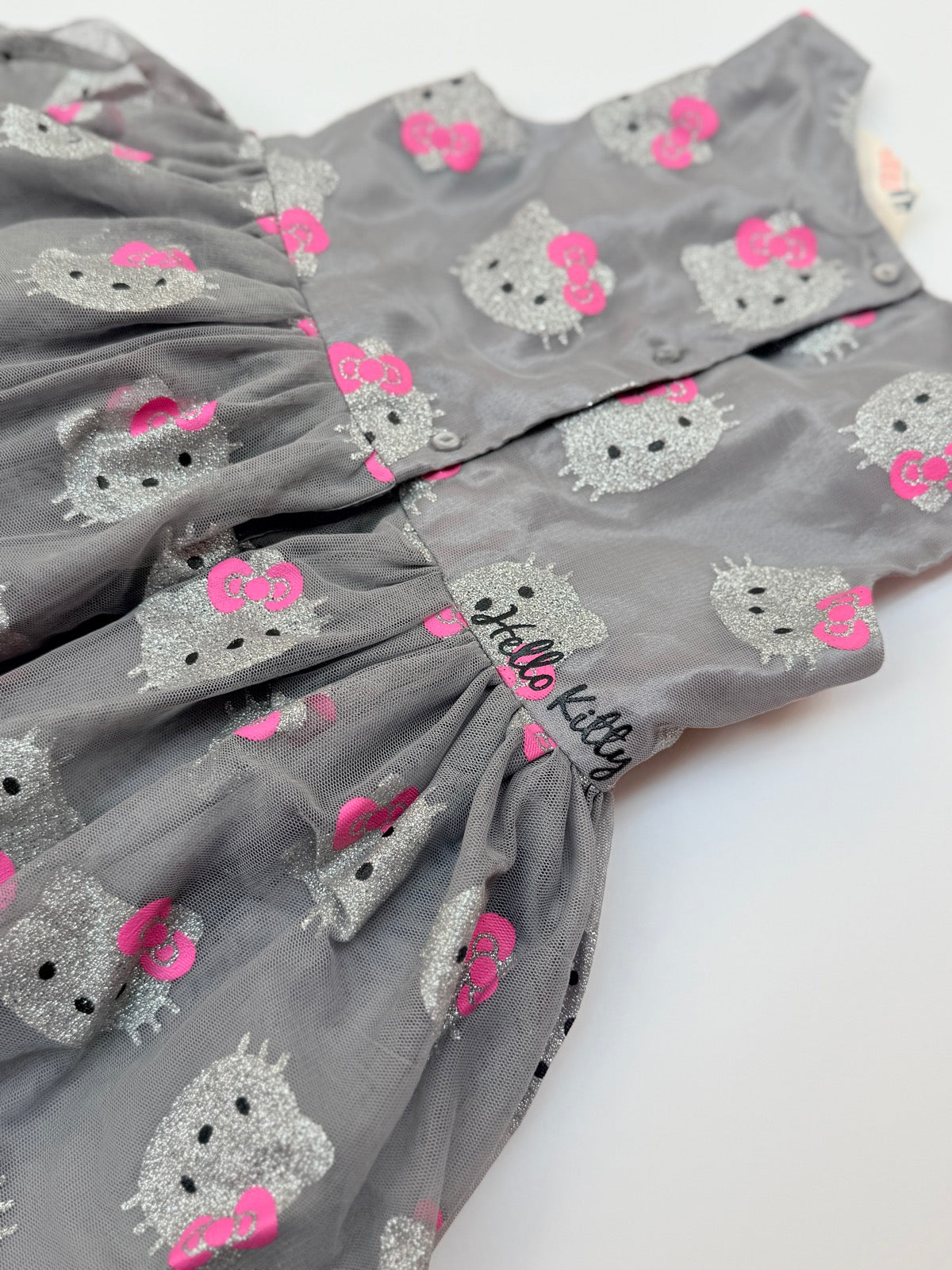 Hello Kitty Gray Glitter Tulle Dress Size 4-5Y