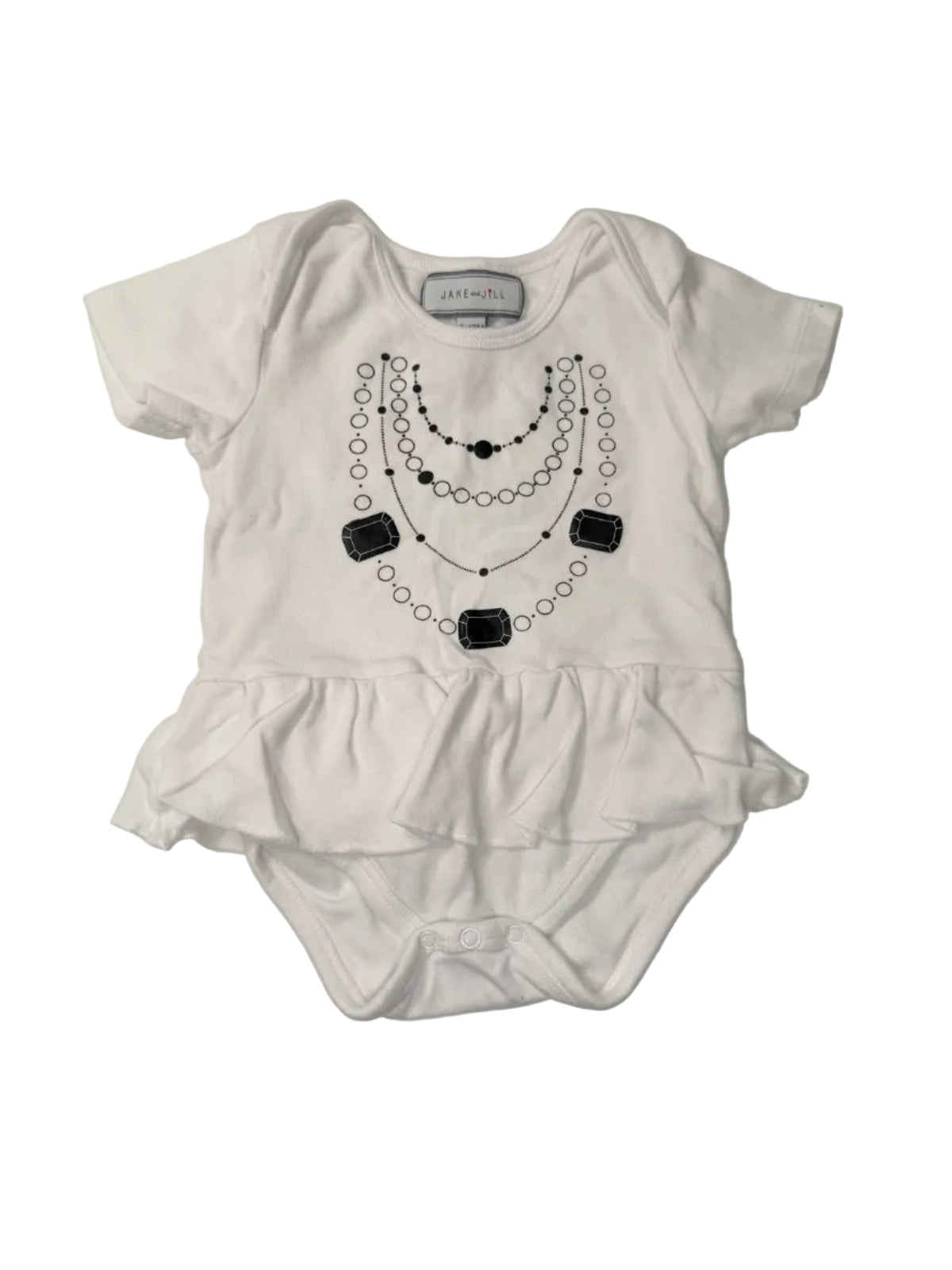 Jake and Jill White Gem Romper 6-12M