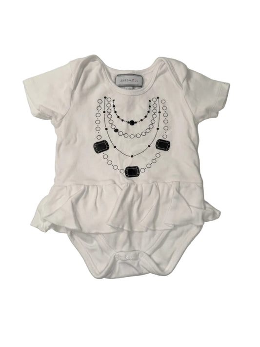 Jake and Jill White Gem Romper 6-12M