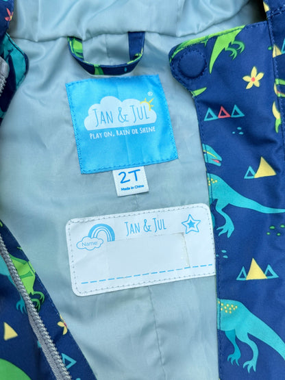 Jan & Jul Dinosaur Rain Suit 2T