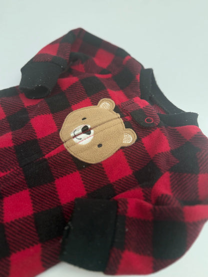 Child of Mine Buffalo Plaid Bear Sleeper Newborn