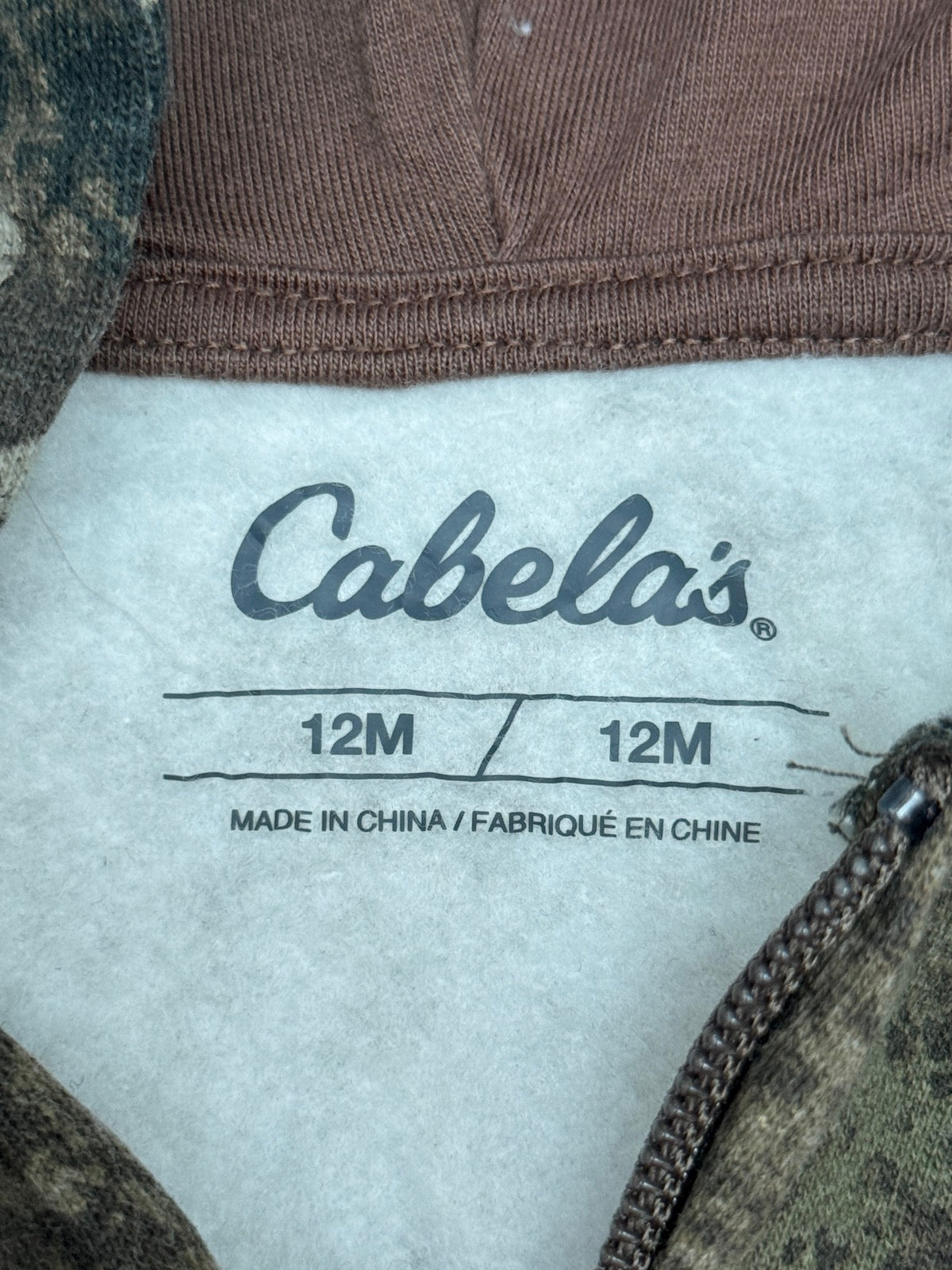 Cabela's Camo Zip Hoodie 12M