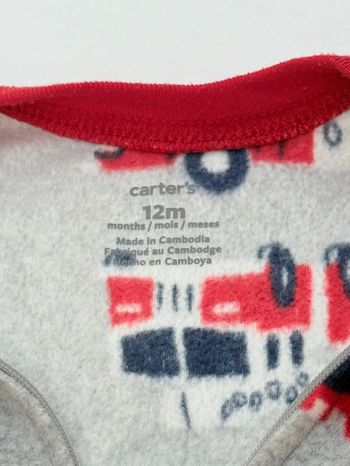 Carter's Fire Truck Footed Fleece Sleeper 12M