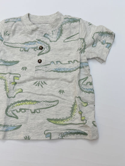 Carter's Alligator Print Henley T-Shirt 9M