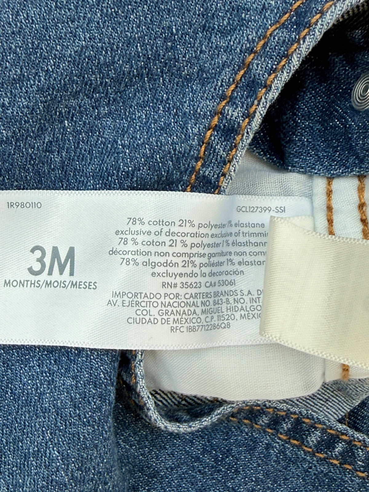 OshKosh B'gosh Denim Overalls Size 3M
