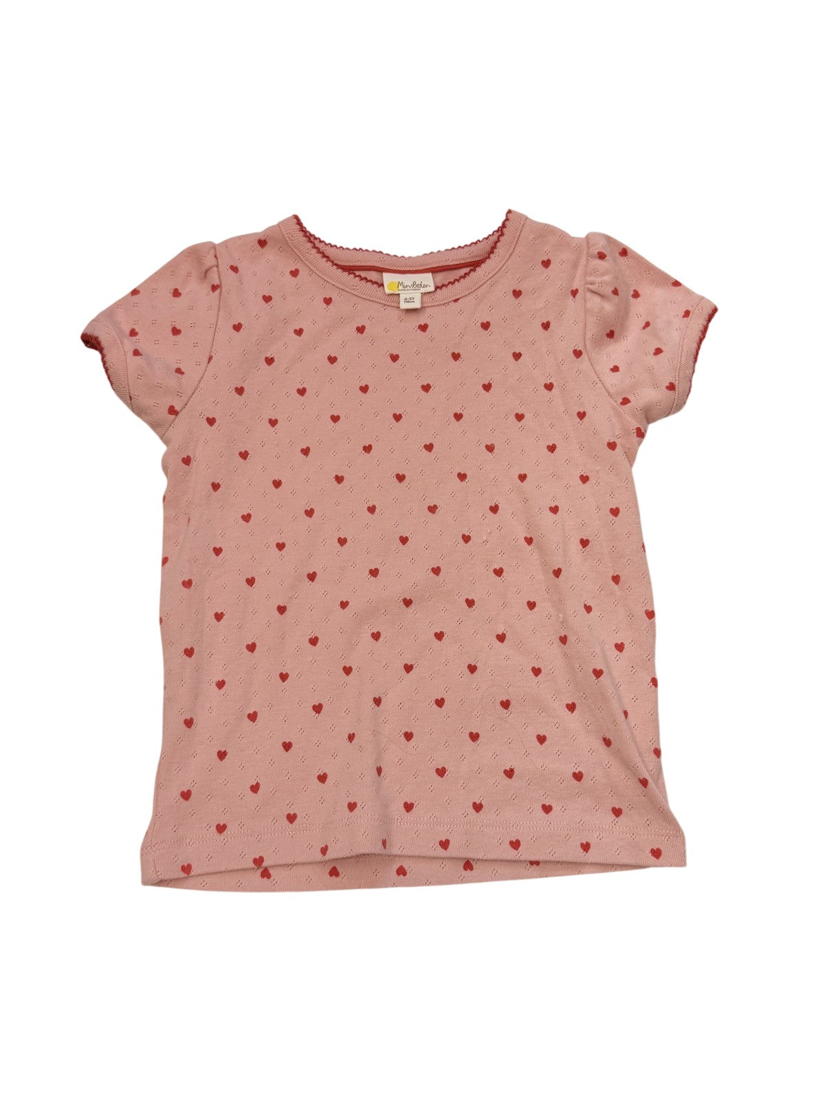 Mini Boden Pink Heart T-Shirt 4-5Y