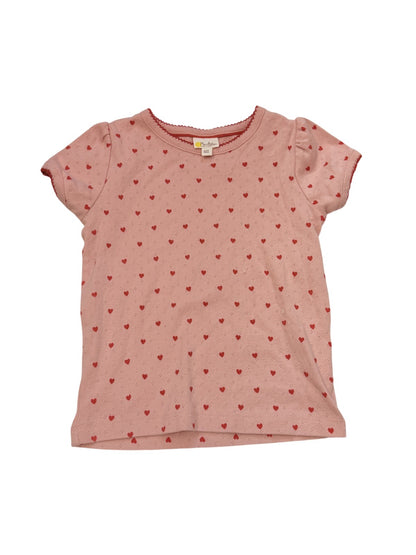 Mini Boden Pink Heart T-Shirt 4-5Y