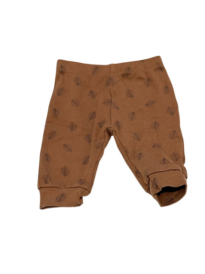 Footed Baby Pants Leaf Print 3M