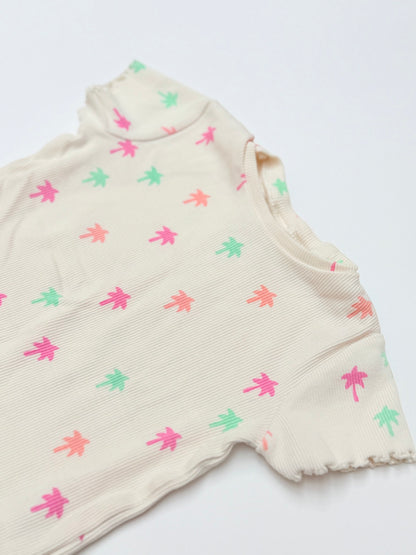 Zara Palm Tree Print Ribbed Tee 2T