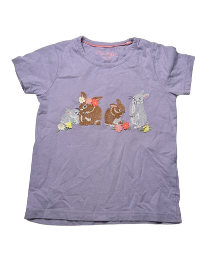 Mini Boden Bunny Embroidered T-Shirt 5-6Y