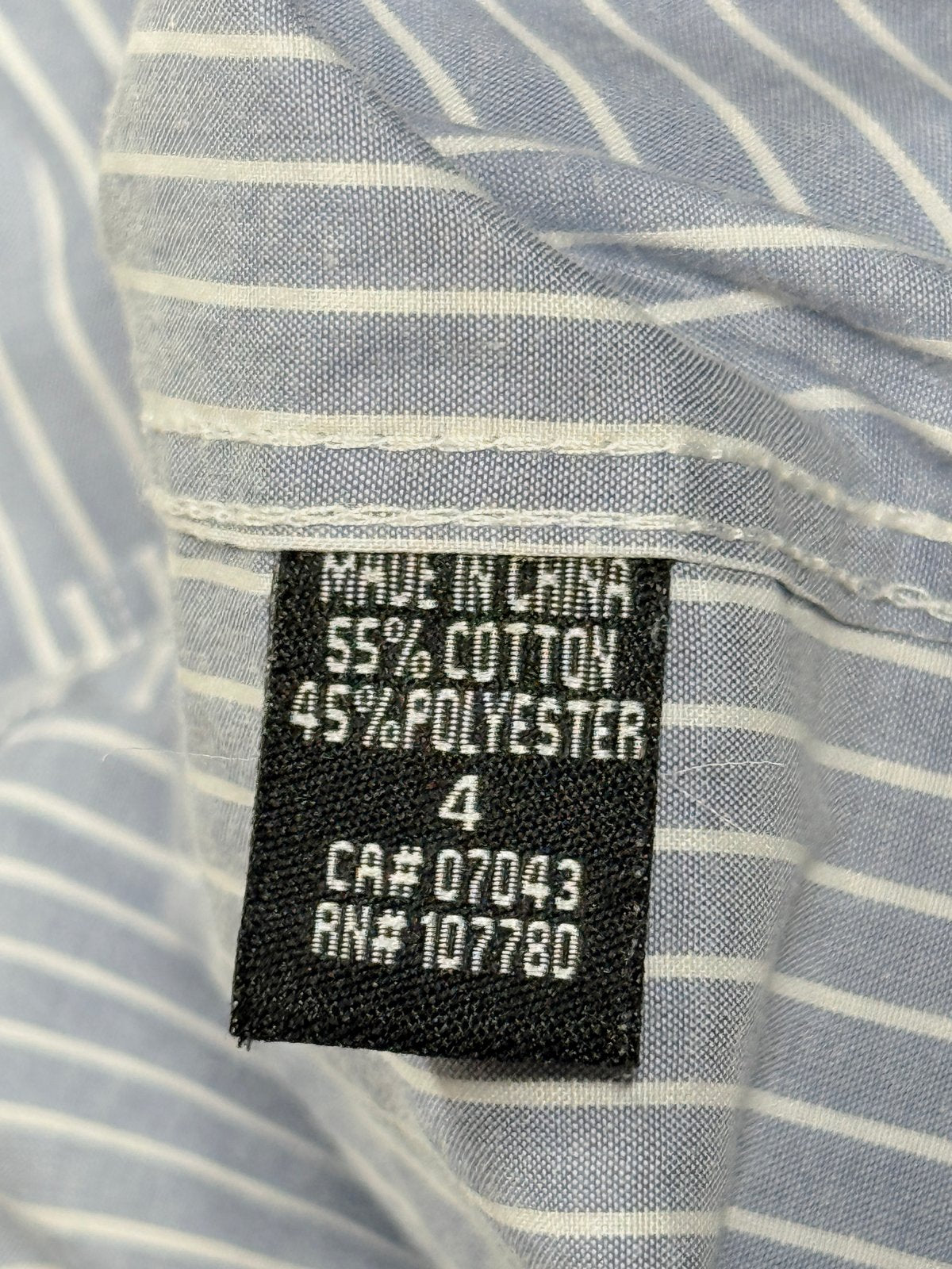 191 Unlimited Blue Striped Button-Up Shirt Size 4