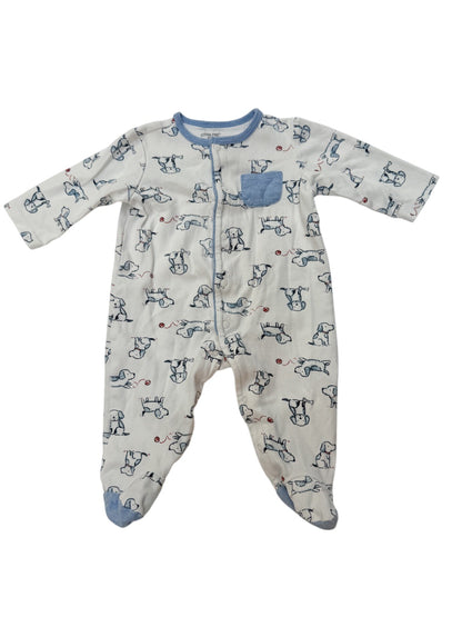Little Me Puppy Print Sleeper 6M