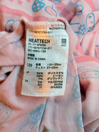 Uniqlo Heattech Pink Printed Top Size 5-6Y