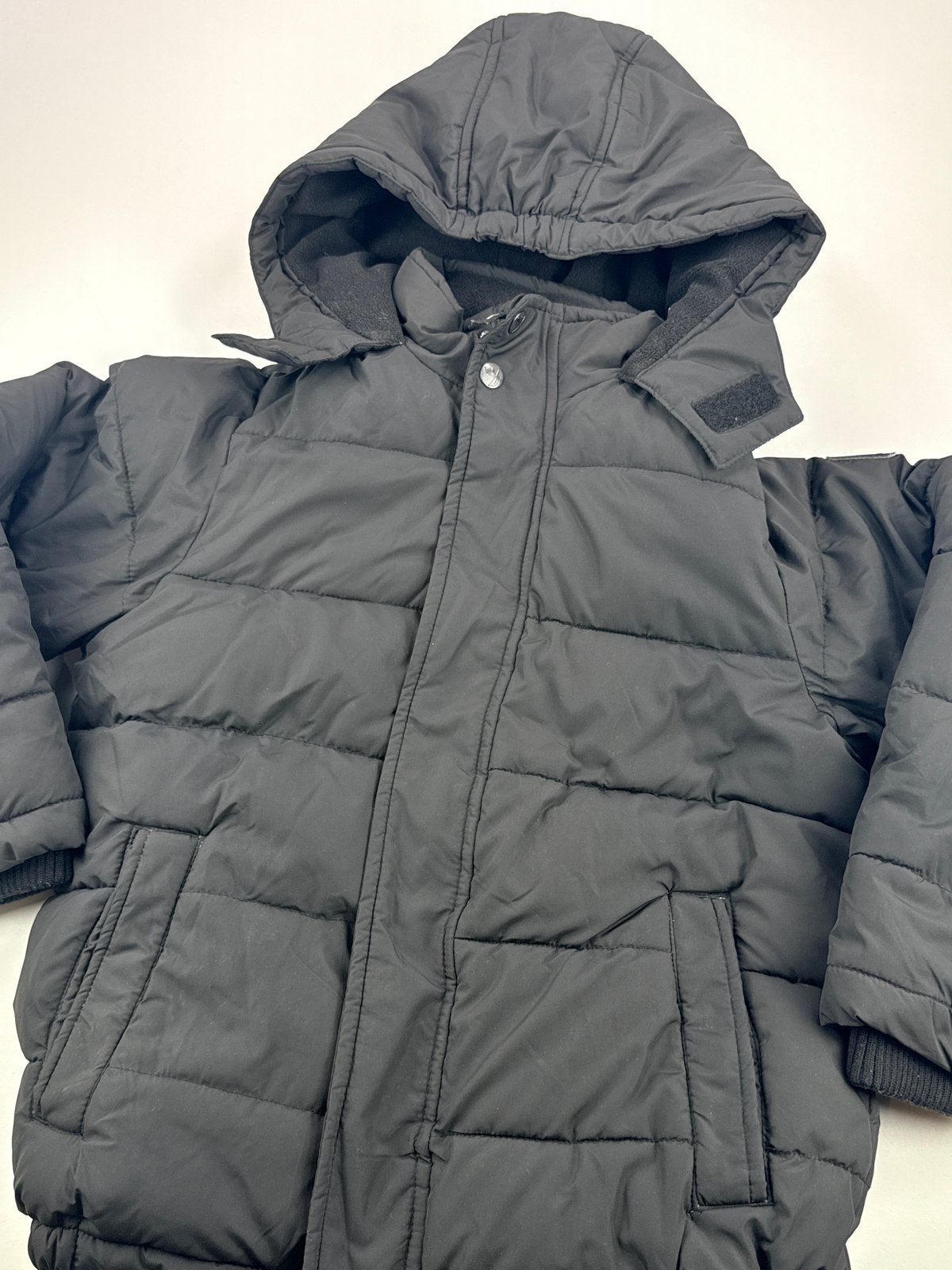Nautica Black Hooded Puffer Jacket Size 8
