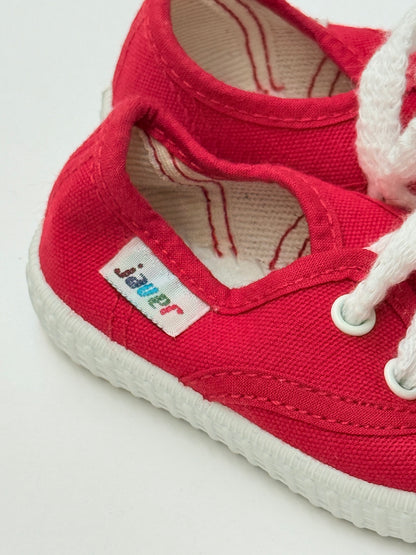 Javer Red Canvas Sneakers Size 3 Infant