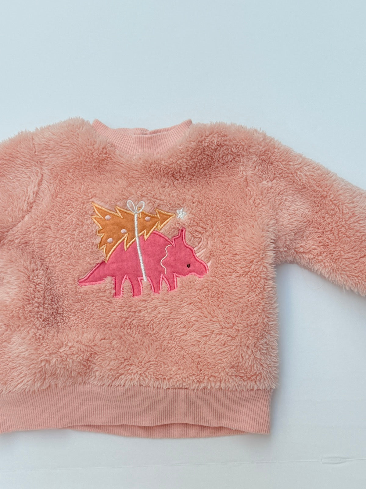 PL Baby Holiday Sherpa Dinosaur Sweatshirt 3M