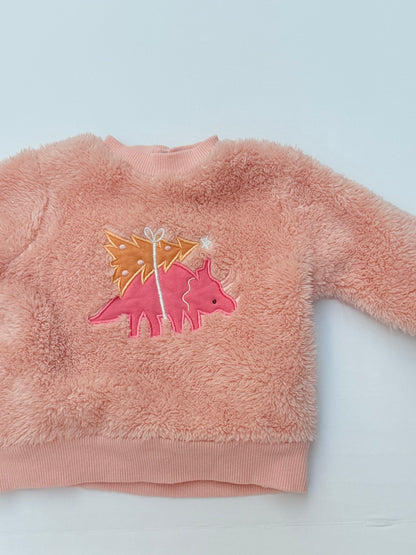 PL Baby Holiday Sherpa Dinosaur Sweatshirt 3M