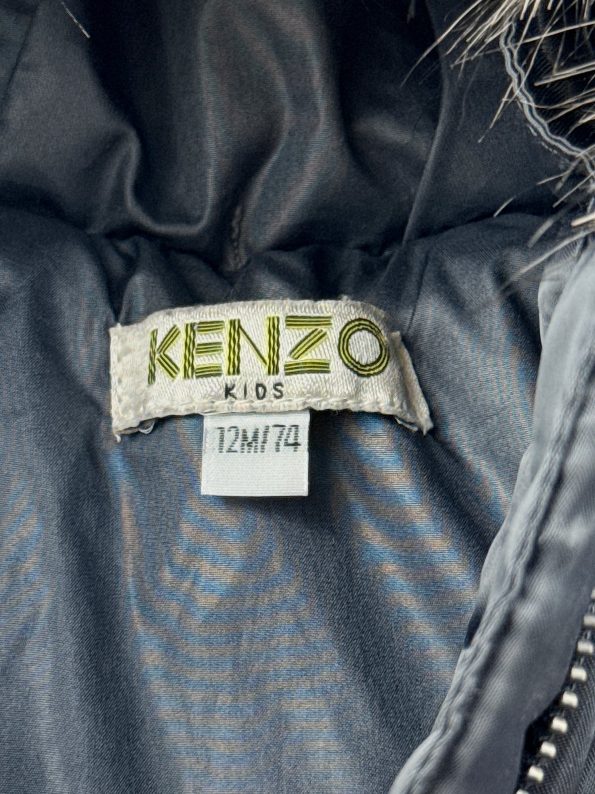 Kenzo Kids Navy Hooded Puffer Jacket 12M