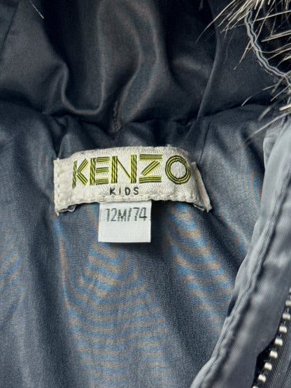 Kenzo Kids Navy Hooded Puffer Jacket 12M