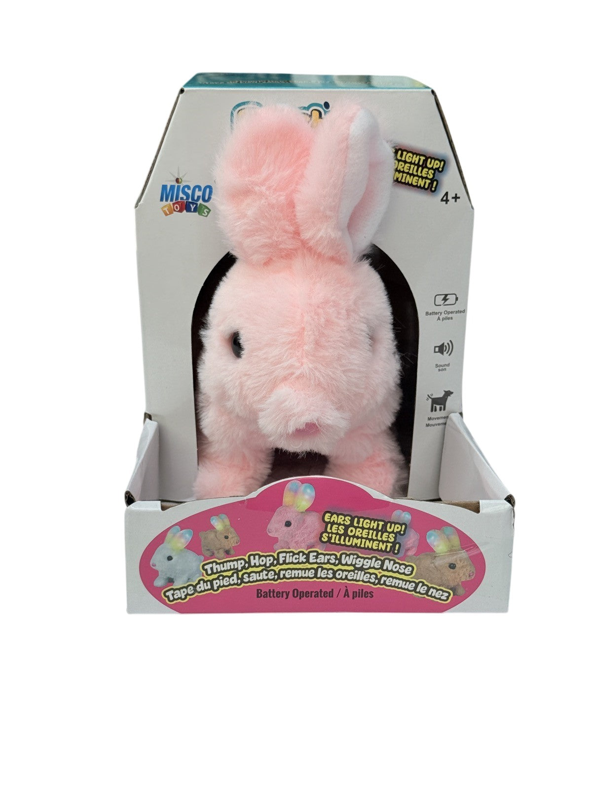 Misco Toys Peachy Pets Pink Bunny Battery Operated