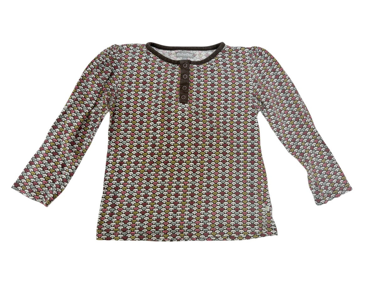 Minymo Patterned Long Sleeve Bodysuit Size 6