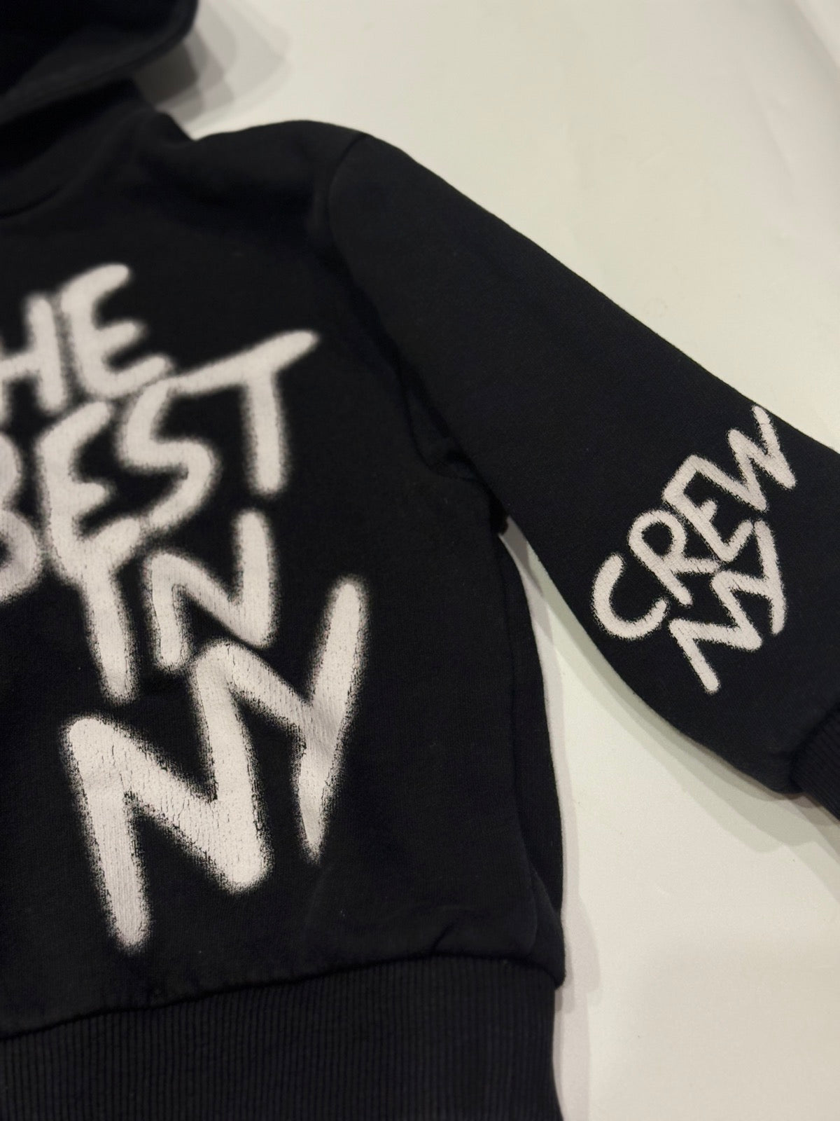 Zara Graffiti Print Black Hoodie Size 7