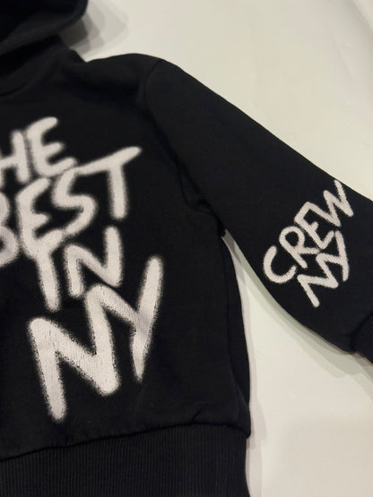 Zara Graffiti Print Black Hoodie Size 7