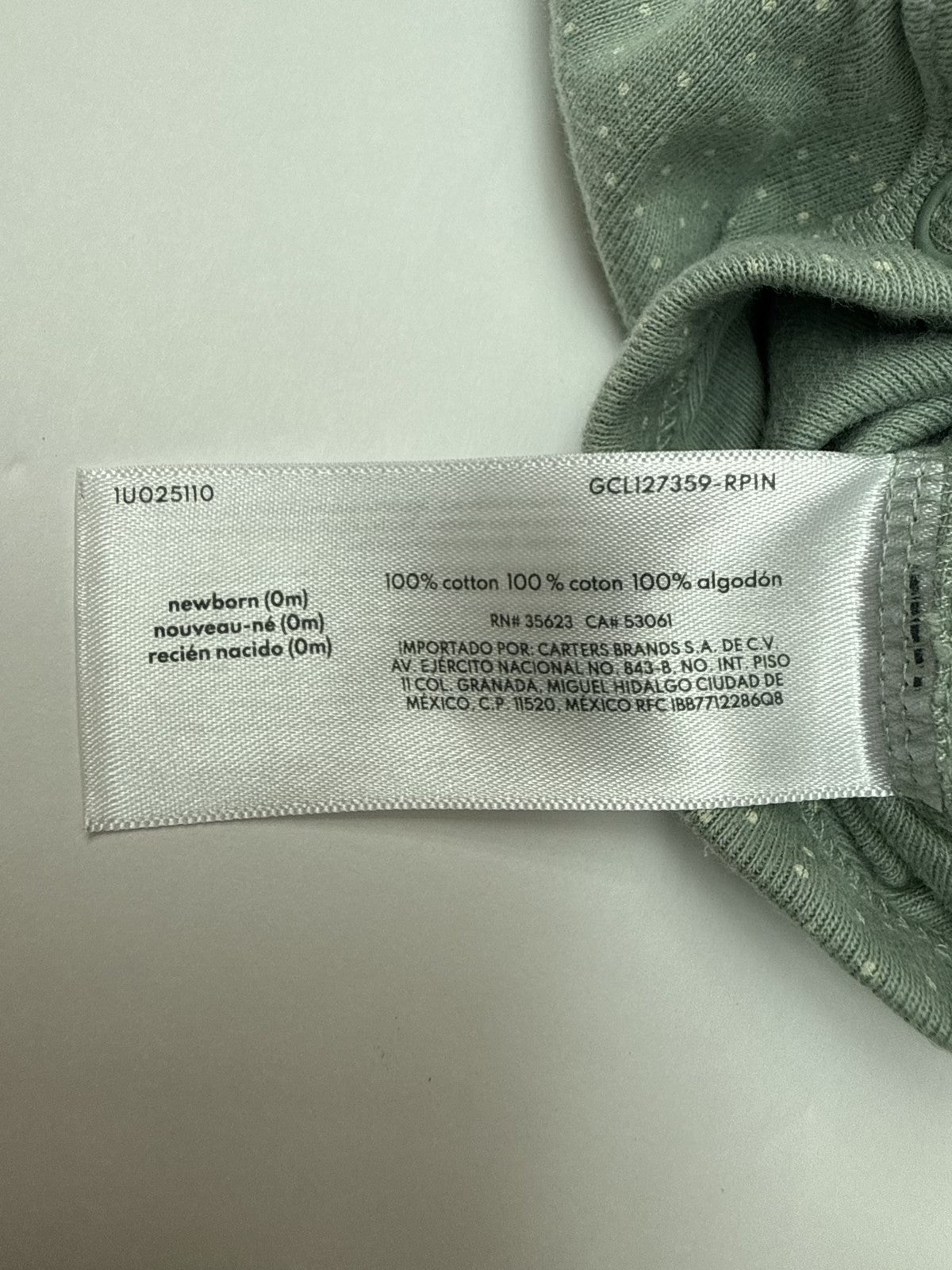 Carter's Green Polka Dot Bodysuit Newborn