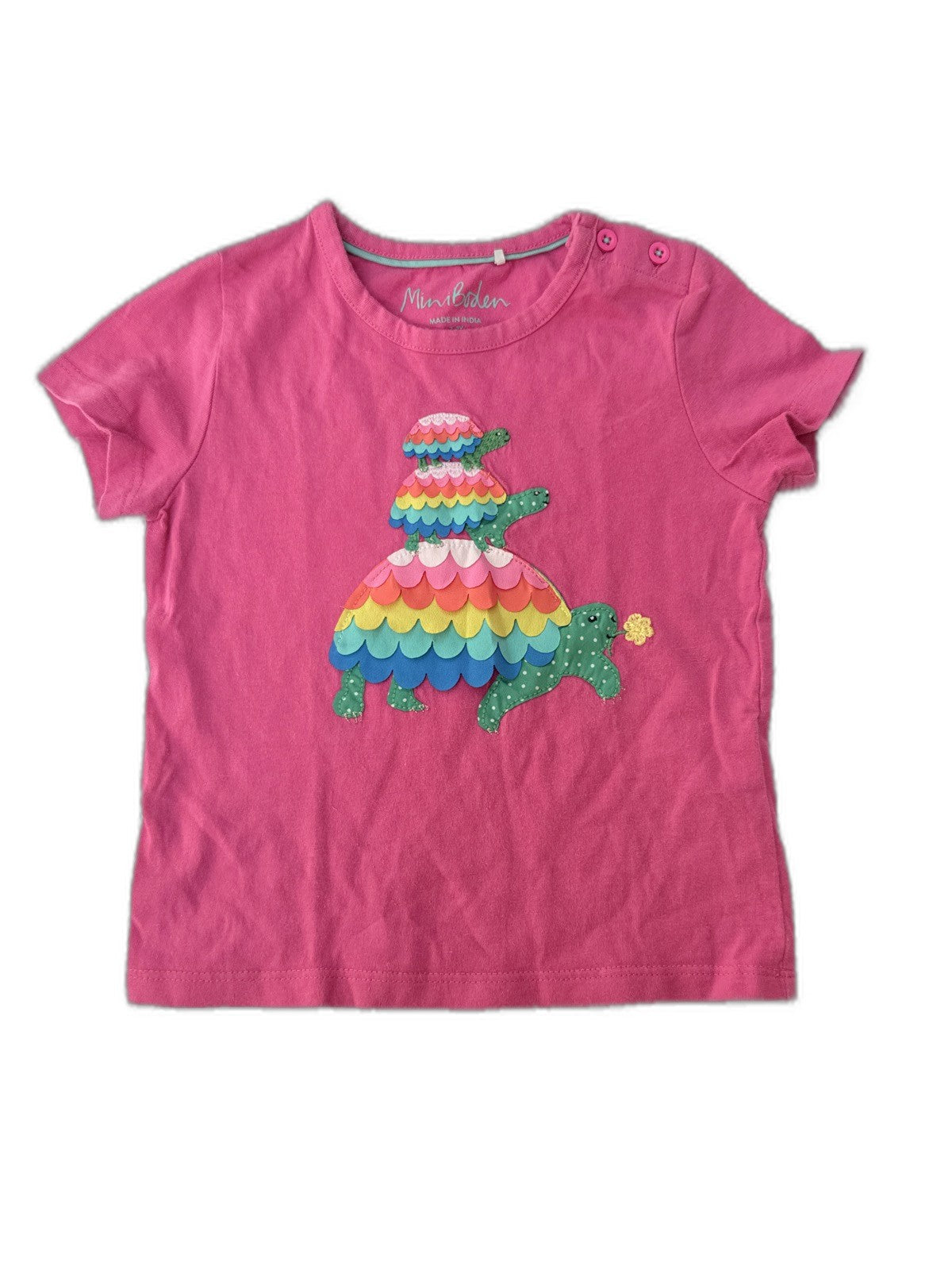 Mini Boden Rainbow Turtle T-Shirt 2-3Y