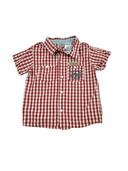 Little Rebels Red Plaid Motorcycle Shirt 3T