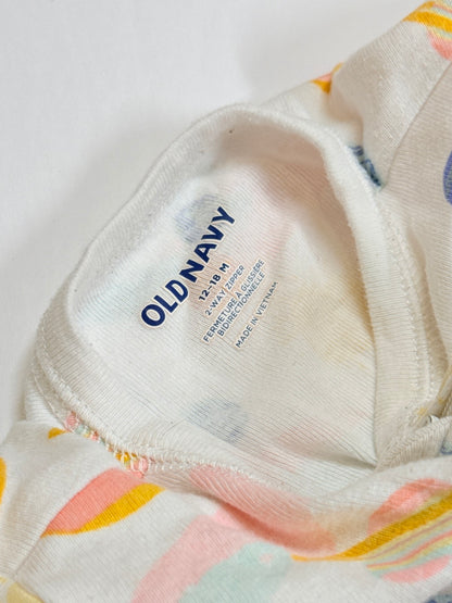 Old Navy Planet Print Footed Sleeper 12-18M
