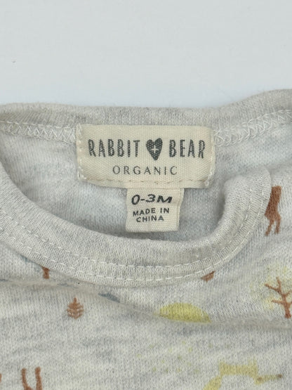 Rabbit + Bear Organic Forest Print Bodysuit 0-3M