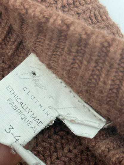 Jax + Lennon Rust Ribbed Knit Sweater 3-4Y