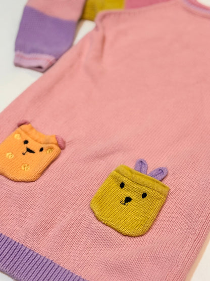 Next Colorblock Cotton Knit Dress Size 6-7Y
