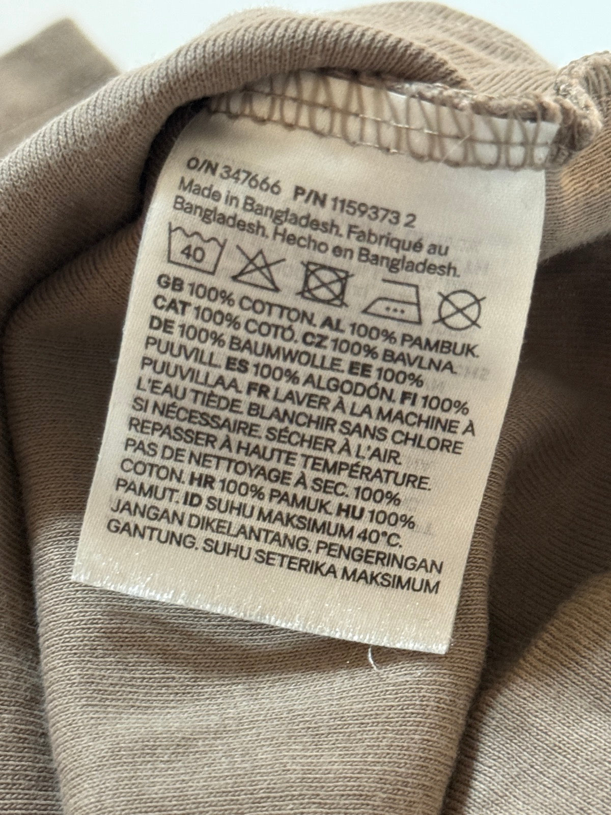 H&M Organic Cotton Bodysuit 12-18M