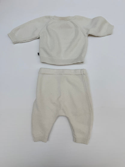Petit Bateau Ivory Bird Knit Set 3M
