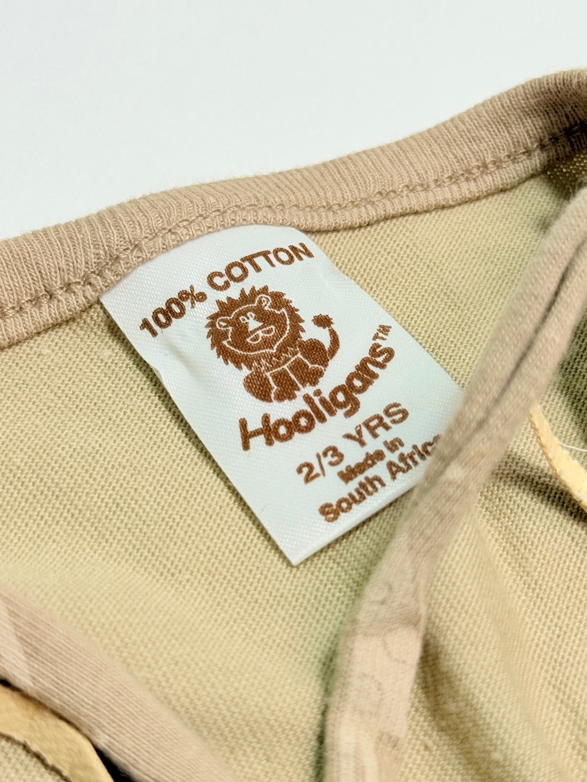 Hooligans Love Africa Tan Dress 2 3Y