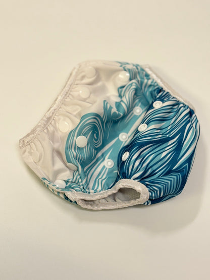 Unknown Ocean Waves Cloth Diaper One Size 8-36lbs