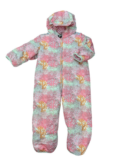 Ducksday Coral Print Snowsuit Size 24-36