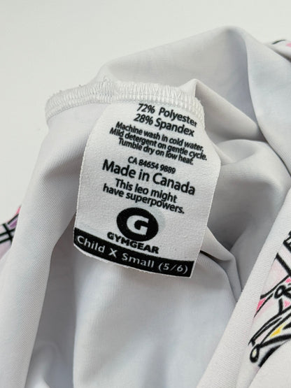 Gymgear Kawaii Print Gymnastics Leotard Size 5 6
