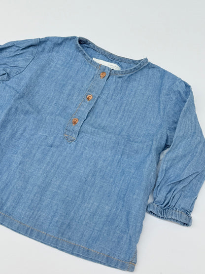 Zara Chambray Button Shirt 6-9M