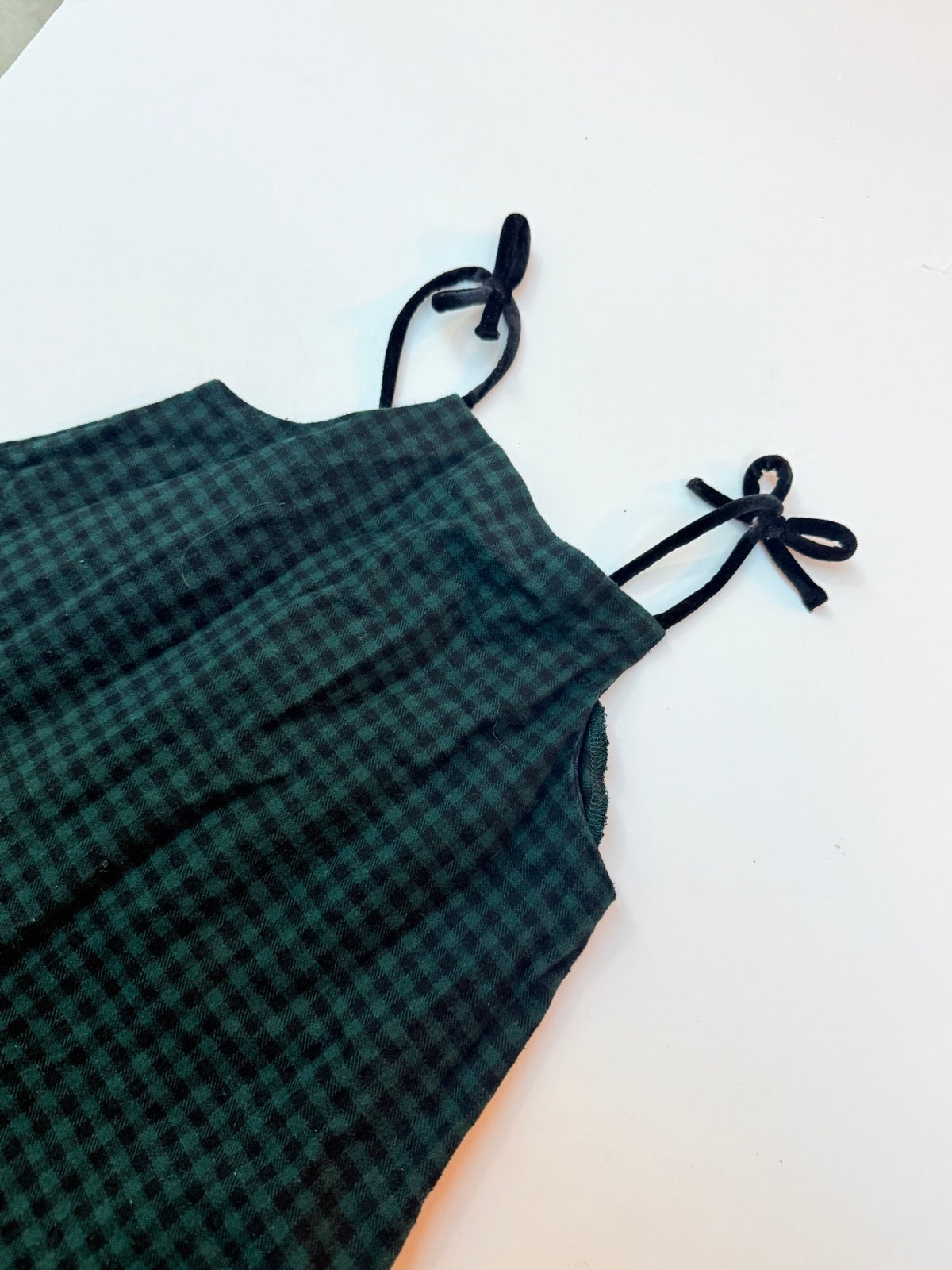 Old Navy Green Gingham Tie-Strap Dress 4T