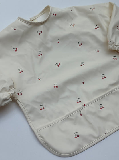 Lalo Cherry Print Long Sleeve Bib One Size