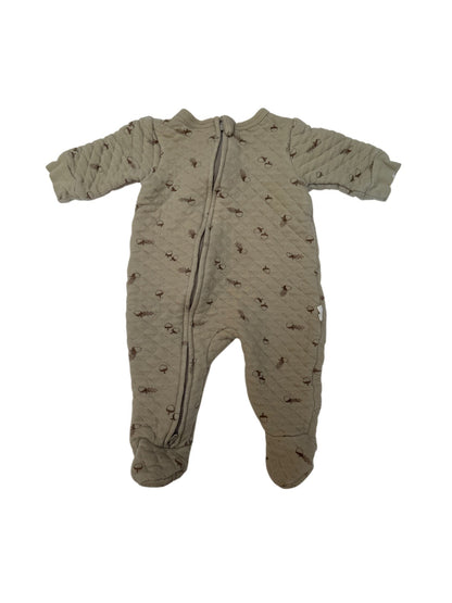 Rabbit Bear Organic Quilted Acorn Footed Sleeper 0-3M