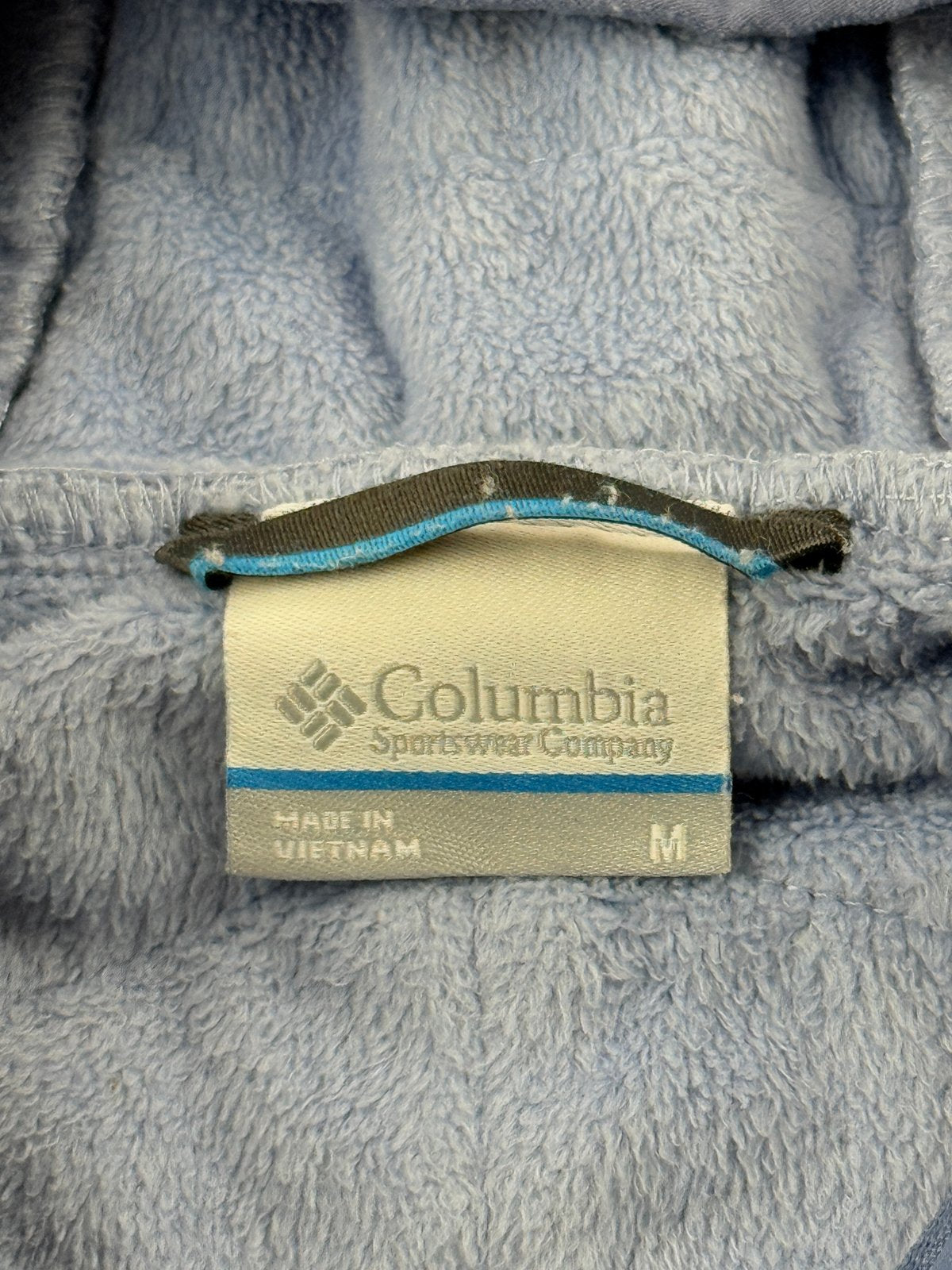 Columbia Blue Quilted Fleece Hooded Jacket Size M 10-12