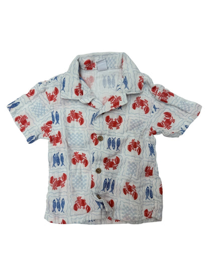Old Navy Crab Fish Print Shirt 12-18M