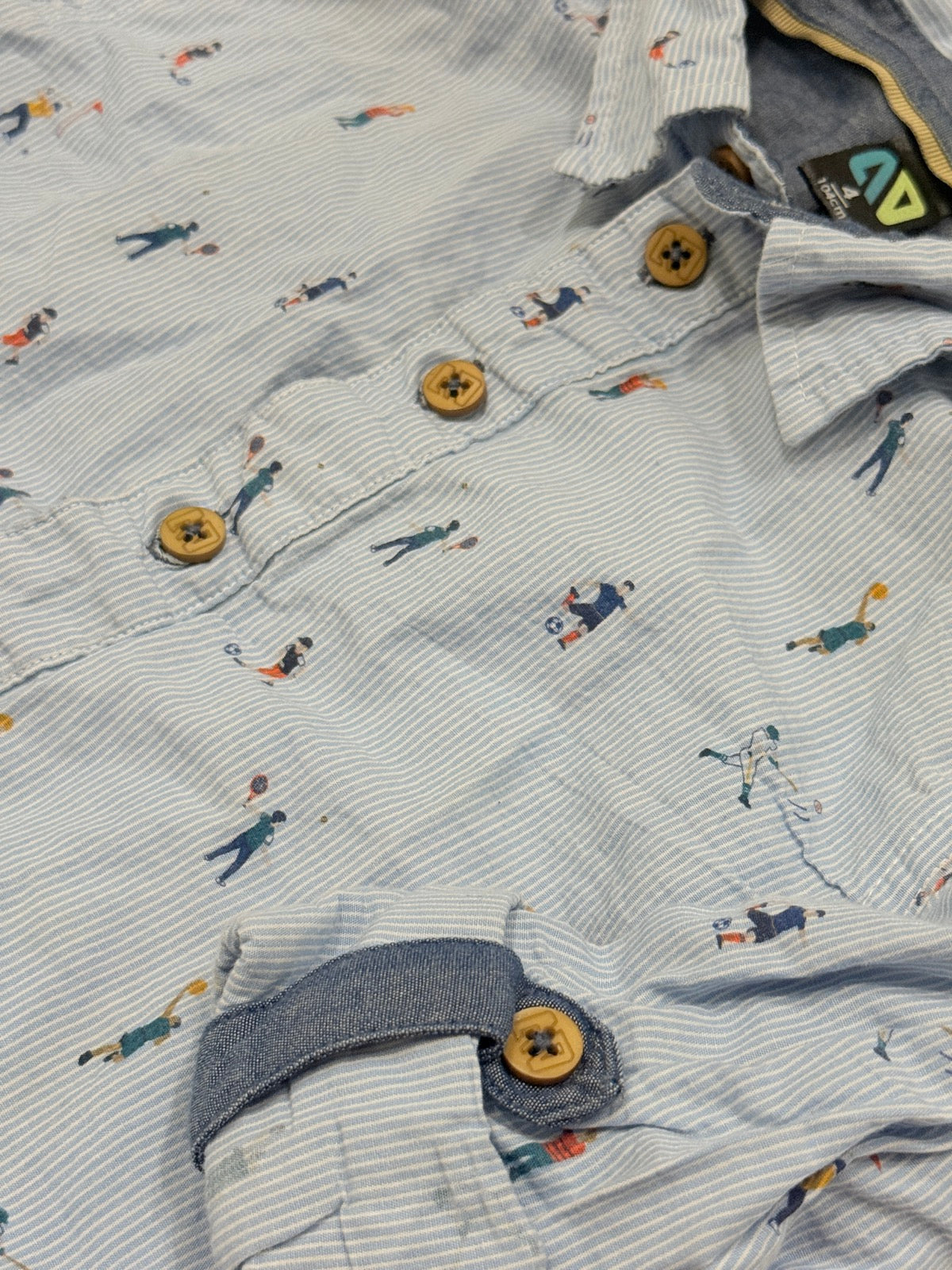 AV Sports Print Button-Up Shirt 4T